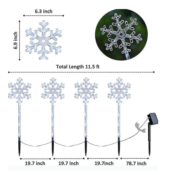 Sæt med 4 LED-havepælelys - 40 LED-stidekoration Havegræsplæne - Festlig juleglød Juledekoration Christmas tree (cold white)