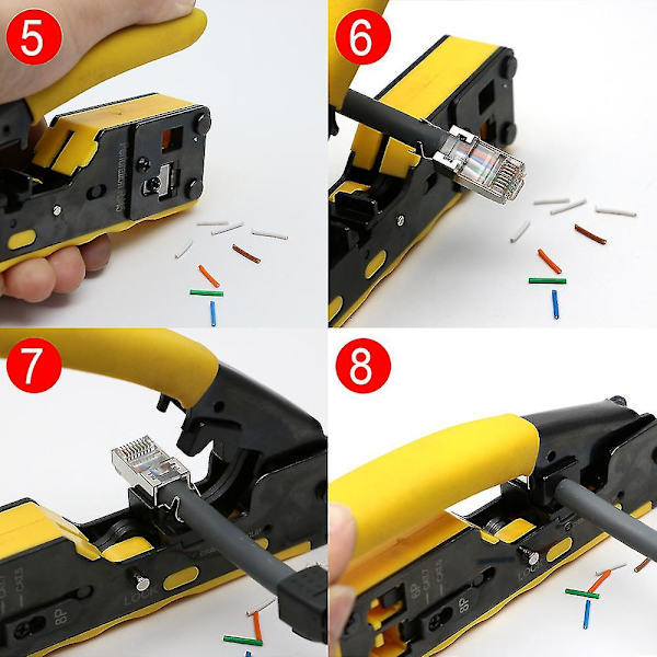 Nettverkskrimper Cat5 Cat6 Cat7 Cat8 Krympeverktøy Ethernet-kabelavstriper