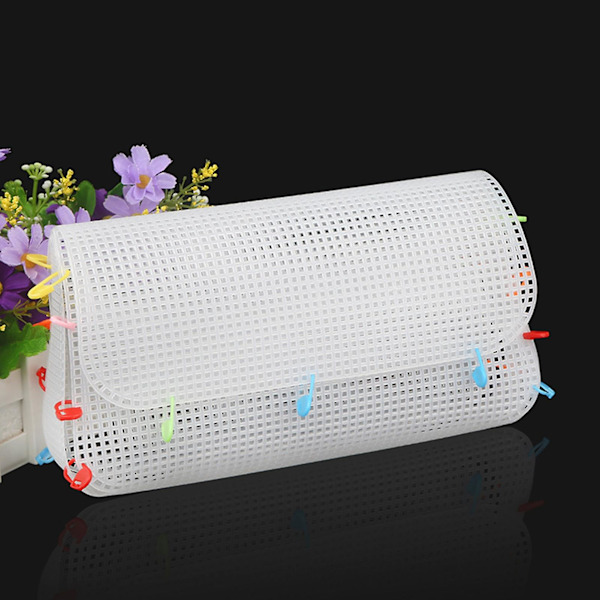 3 st/set Broderi Nätark Mesh DIY Bekväm Plast Hantverk Handväska Mesh Stickning Ark För Hem Mengxi White