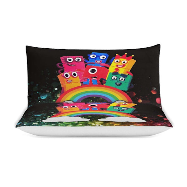 x469 Numberblocks Dynebetræk Mikrofiber Sengelinned Sæt 3D Printet Letvægts 3 Dele Dynesæt, 1 Dynebetræk og 2 Pudebetræk til Børn Drenge 135x200cm 53x78in
