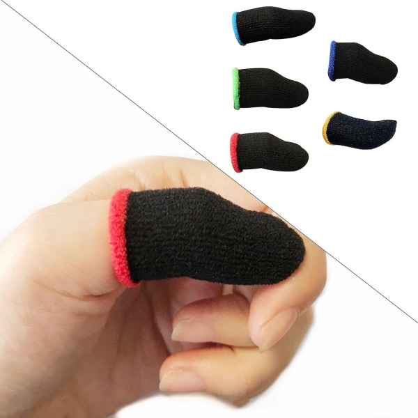 3x carbon fiber fingerspidser ærmesæt åndbar finger ærme til telefonspil 5 stk.