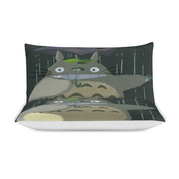x398 Min Granne Totoro Påslakan Mikrofiber Sängkläder Set 3D-tryckt Lättviktigt 3-delat Täcke Set, 1 Påslakan och 2 Örngott för Ki 135x200cm 53x78in