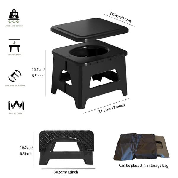 Compact Emergency Toilet, Portable Foldable Solution for Outdoor Camping Trips and Traffic Jams, Discreet Design Grey
