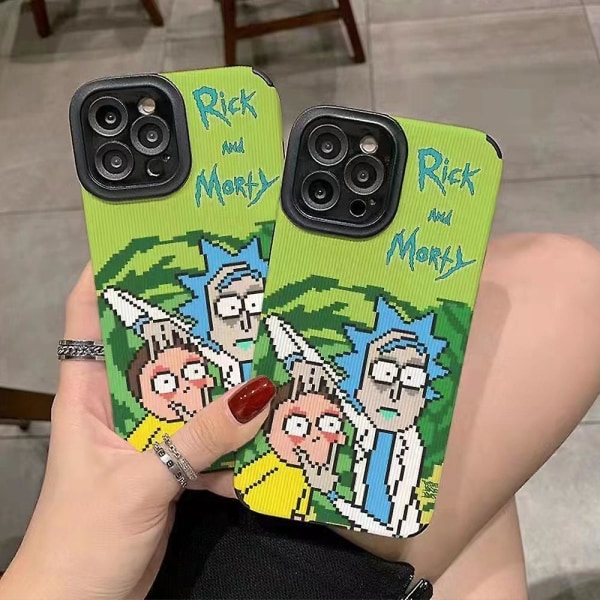 Anime Rick And Morty Konstläder Telefonfodral Till Iphone 12/11/xr Skyddande Skal iPhone 12