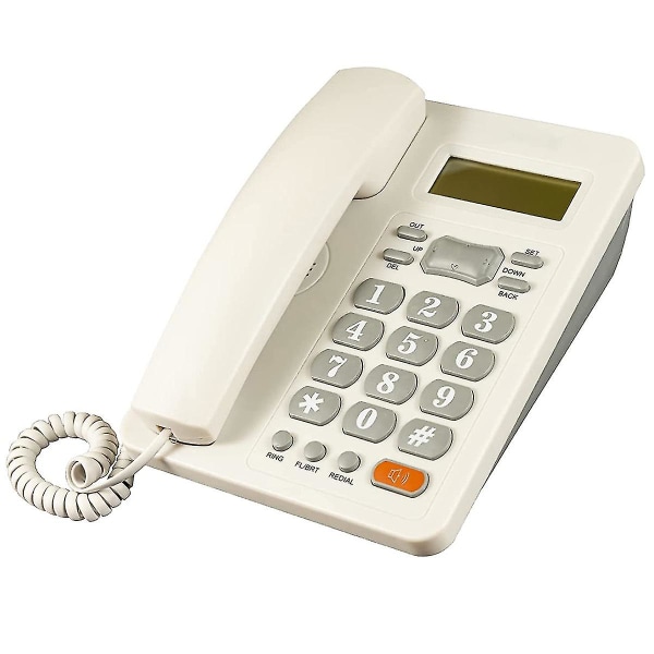 Trådbunden telefon Fast telefon, Gränssnitt Trådbunden telefon med nummerpresentation för Offic White