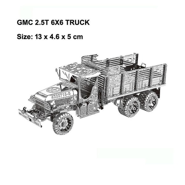 3d gør-det-selv metal trafikværktøj Modelpuslespil Klassisk retro-køretøj Beatles Tog Wrangler Panzer Saml puslespil Legetøj til voksen GMC Truck