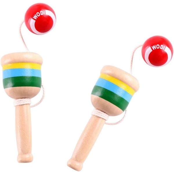 2 kappaletta puinen pyydystävä tuuletin sinä kupit ja pallopelit käsi-silmäkoordinaatio pallo pyydystävä kuppi Kendama