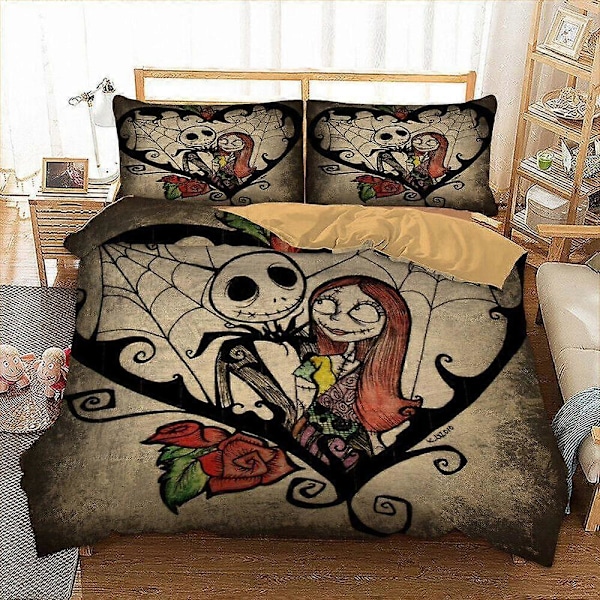 v3791 Sängkläder Nightmare Before Christmas 3 Påslakanset Sovrumsinredning Doona Örngott Sängkläder IU3791 135x200cm 53x78in