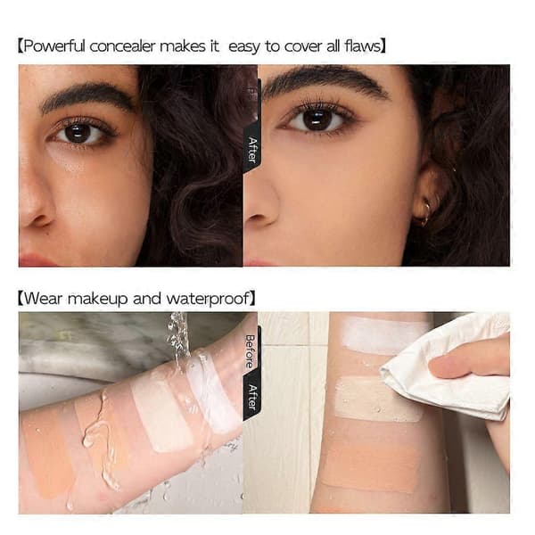 Pot Concealer Full Coverage, Under Eye Concealer Vattentät No Transfer, För Mörka Ringar, Fläckar, Makeup Ljusar upp för Känslig Hud 40g Light-skinned