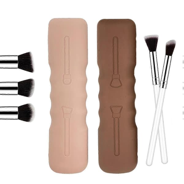 Stor vandtæt silikone makeupbørstetaske - Perfekt rejsearrangør