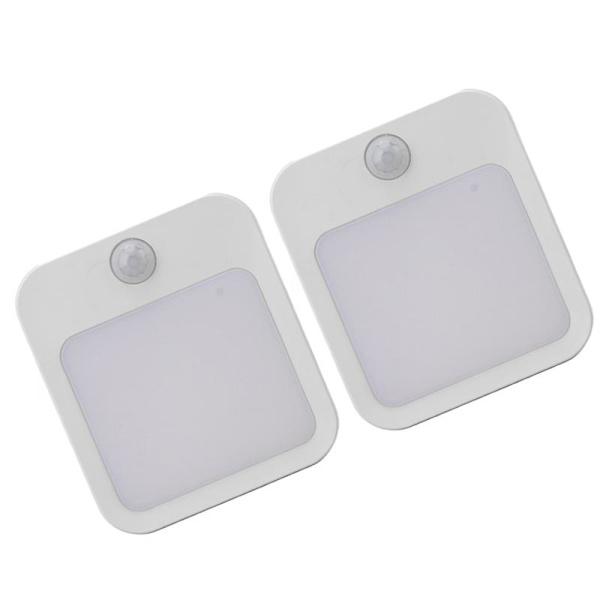 2 pcs Plug-in Night Light with Motion Sensor Mini Warm White LED Night Light with Adjustable Brightness EU Plug 110-220V
