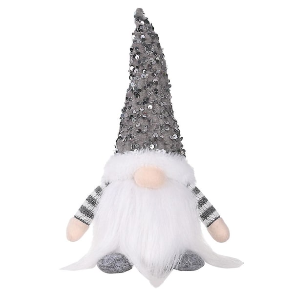 Led Sequin Nisse Juledukke Julepynt Festdekoration Grey