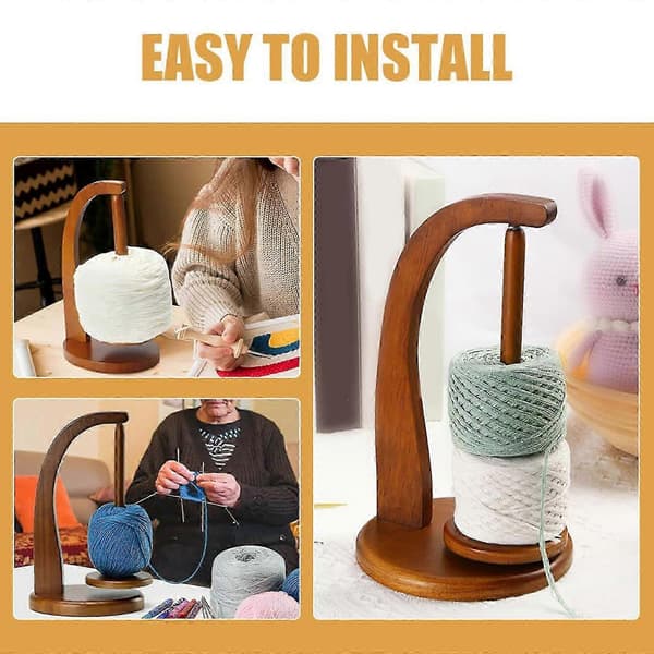 Wooden Yarn Holder with Magnet - Knitting Accessory Organizer Spool Rack A A