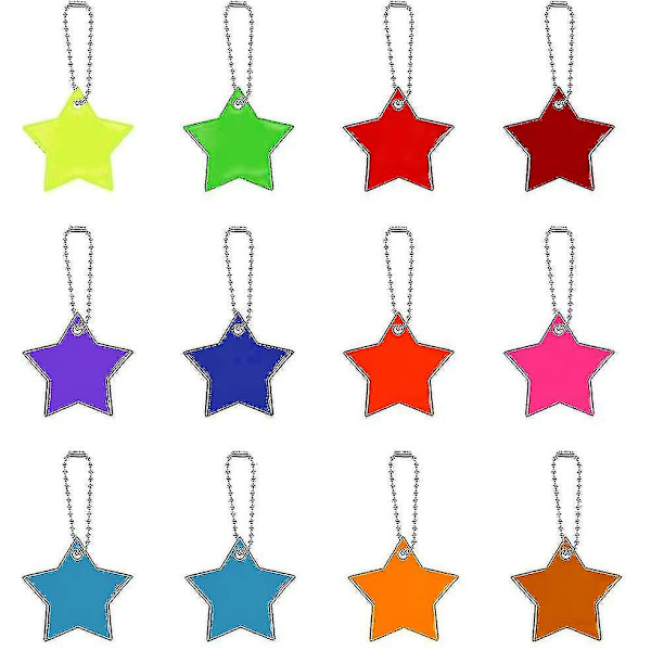 Reflector Pendant, 12 Piece Safety Reflector Pendant Safety Reflector Kids Reflector Pendant For Jackets, Backpacks, Bags, Prams Cycling And Running