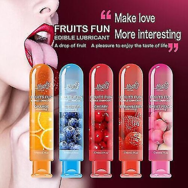 Fruktsmaksatt vattenbaserad personlig ätbar gelsmörjmedel Vuxen Oral Fun Sex Lube Orange