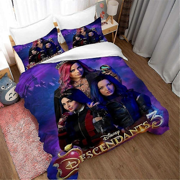 v5614 Sängkläder Descendants Bäddset 3 Delar Påslakan Örngott Täcke Örngott Set Storlek Sängkläder IU5614 135x200cm 53x78in
