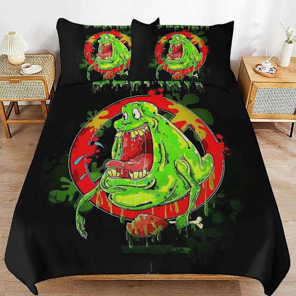x306 Ghostbusters Påslakanset Mikrofiber Sängkläder 3D-tryckt Lättviktigt 3-delars Täcke, 1 Påslakan och 2 Örngott för Barn Pojke 135x200cm 53x78in