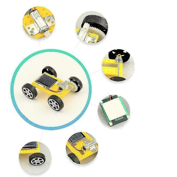 Aurinkovoimalla toimiva DIY-auto, kokoa itse -lelusetti, aurinkovoimalla toimiva autopaketti Q0z9 H7c2 lapsille 8u7y Q0l2