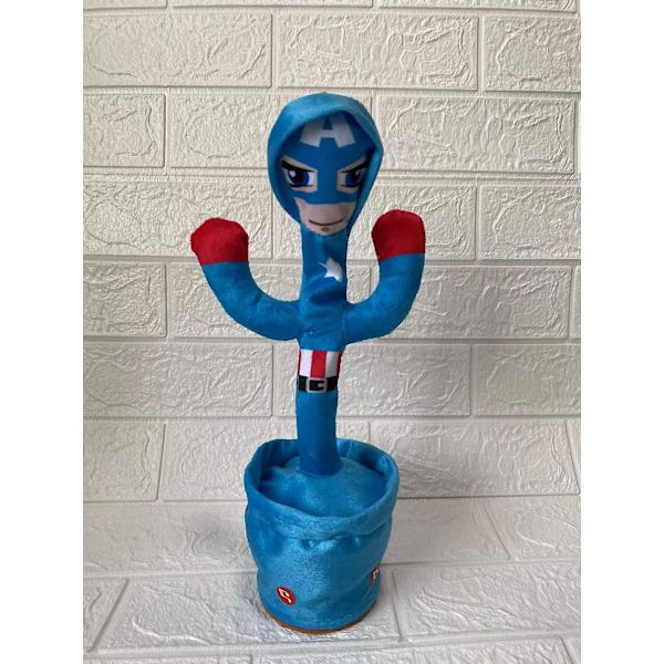 Supersankari tanssiva kaktus elektroninen Spider-man lelut vauva pehmeä pehmolelu voi laulaa ja tanssia ääni-interaktiivinen syntymäpäivälahja captain America
