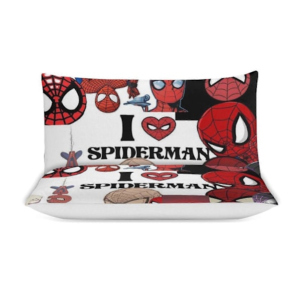 v272 Spider-Man 3-delat Bäddset för Enkelsäng - Inkluderar 1 Enkelt Täcke och 2 Örngott - Blekningsresistent Mikrofiber - Spider io272 200x200cm 78x78in