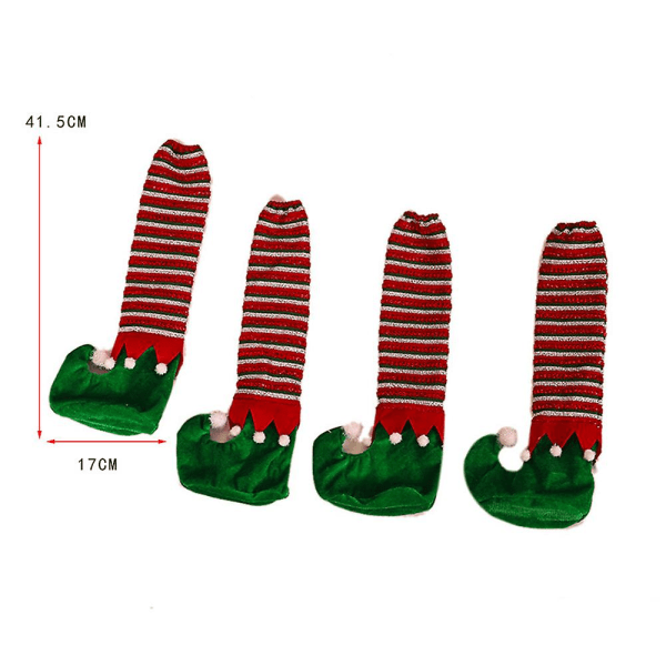 1/4 stk juledekor til stoleben - nissefotposer Green 1PC