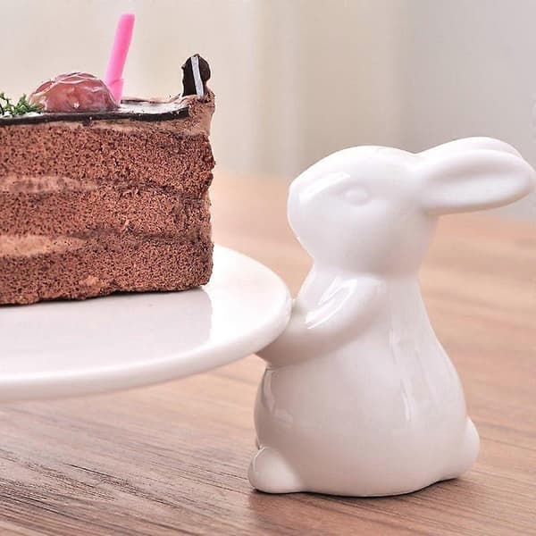 Rabbit Ceramic Plate, Dessert Food Serving Tray, Cute Cake Plate, Tableware Craft Gift for Kitchen Lovers, Wedding, Mother 3 Rabbit