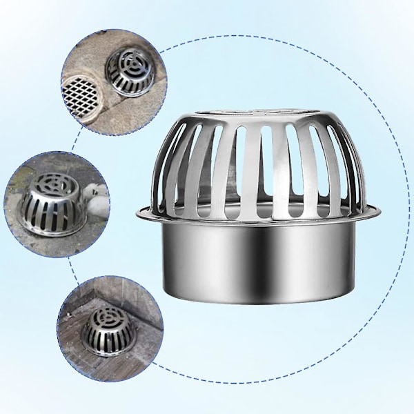 Rennebeskyttelse i rustfritt stål, 1 stk. Rennebeskyttelse for nedløpsrør, rustfritt stål bladfangergitter for takrenner, nedløp