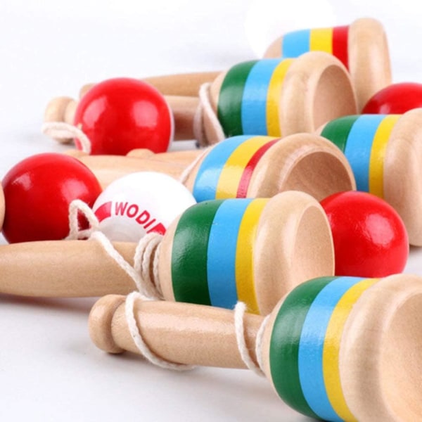 2 kappaletta puinen pyydystävä tuuletin sinä kupit ja pallopelit käsi-silmäkoordinaatio pallo pyydystävä kuppi Kendama