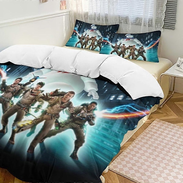 x156 Ghostbusters 3-delt sengesett Varmt og komfortabelt mykt dynetrekk sengesett med 1 dynetrekk og 2 putetrekk for soverom b156 200x200cm 78x78in