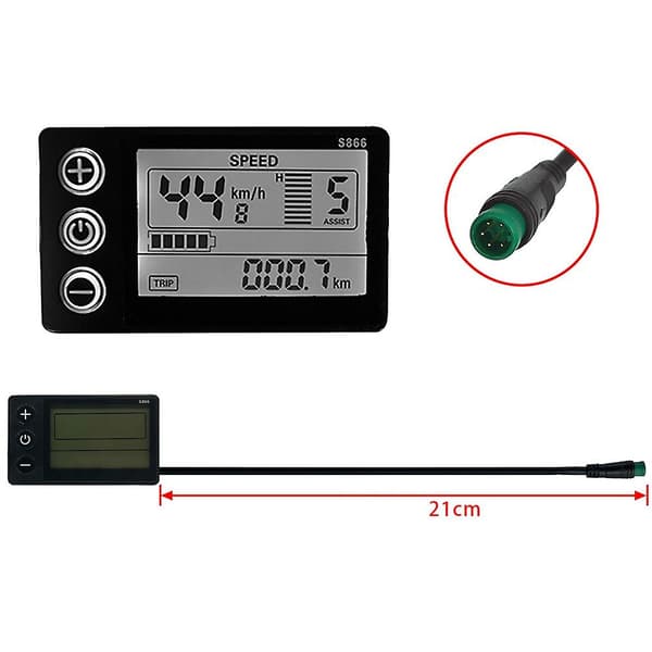 Elektrisk cykeldisplay 24v/36v/48v Vandtæt Lcd-display S866 Controller Panel Dashboard Til Ele
