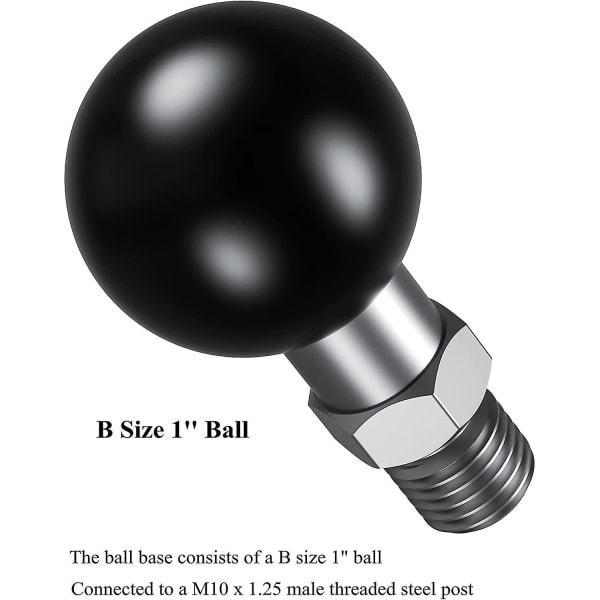 1' Ball Aapter med M10 X 1,25 Threae-stolpe kompatibel med ramfästen B Storlek Ouble Socket Arm Wyelv
