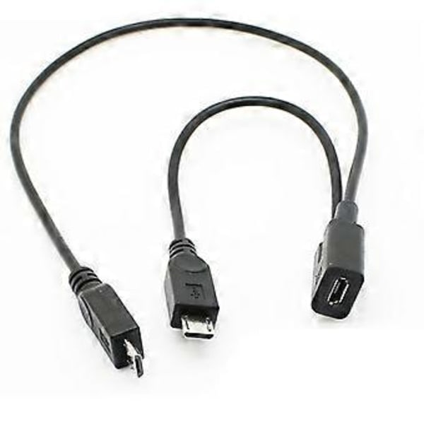Micro USB Hun 1 til 2 Micro USB Han Splitter Forlængerladekabel Ledning til Opladning & Dataoverførsel USB-Tilbehør