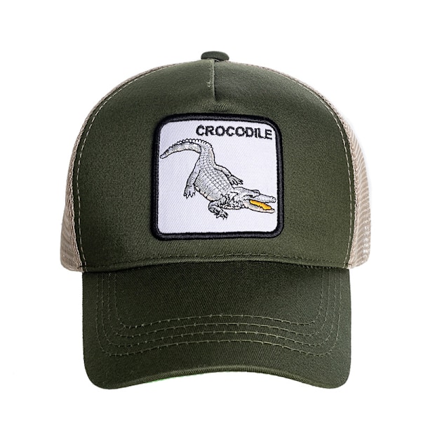 Verkkolippis brodeeratulla eläinkuvioinnilla - Snapback - Alligaattori Crocodile