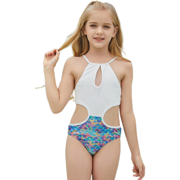 Barnflickor En Delad Baddräkt Monokini Ihålig Baddräkt Bikini Sommar Strandkläder 5-6 Years