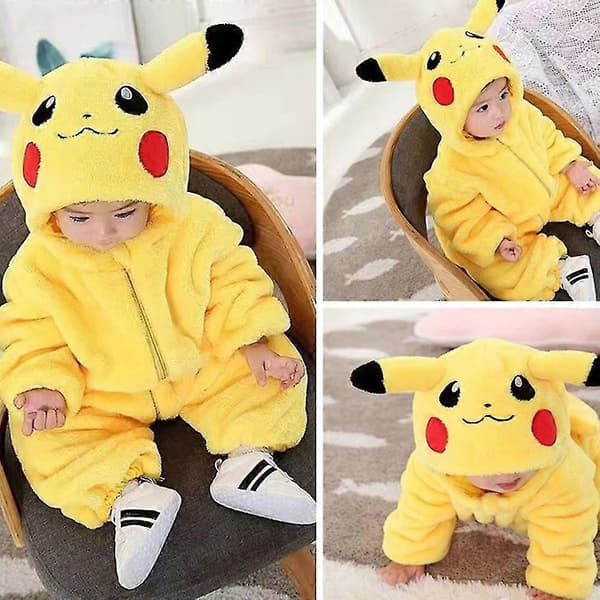 Tecknad Djurform Pyjamas Unik Form Lös Långärmad Nattlinne För Sovrum 70cm Pikachu