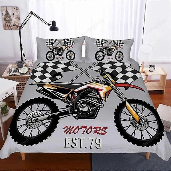 v5567 Sängkläder Dirt Bike Racing Påslakanset Mjuka Barn Doona Örngott Sängkläder IU5567 200x200cm 78x78in