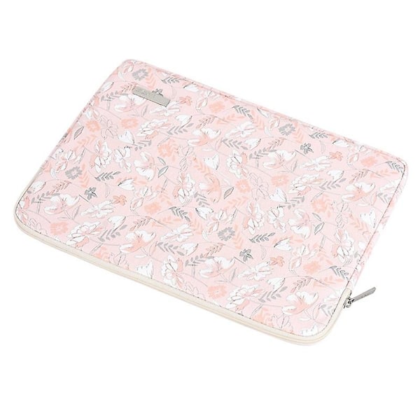 CANVASARTISAN G4-01 13-tommer Laptop PU Læder Opbevaringspose Blomst og Blade Print Notebook Sleeve