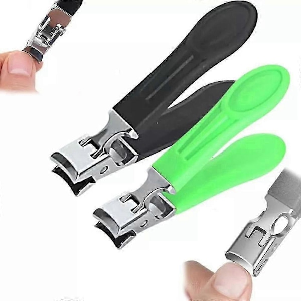 Ribili Nagelknipsare, Portabla Nagelknipsare för Tjocka Inåtväxande Naglar Stänker Inte - X blackish green
