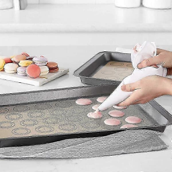 2-delt non-stick silikone bageplade - perfekt til makroner og fondantkageforme