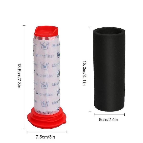 Filtersæt til Bosch Athlet, 3 hovedpindefilter + 3 skumfiltre Hy