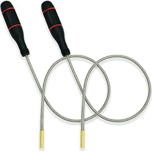 2 stk fleksibel magnetisk oppsamlingsverktøy, 23,6 tommer lang fleksibel Bend-it Magnet Snake Pickup, bøyelig Ma Silver  Black