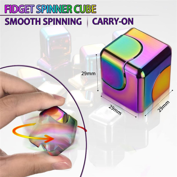Fidget Cube Leksaker Snurrande Toppar Skrivbordsleksaker Avslappnande Liten Ångestleksak Colorful