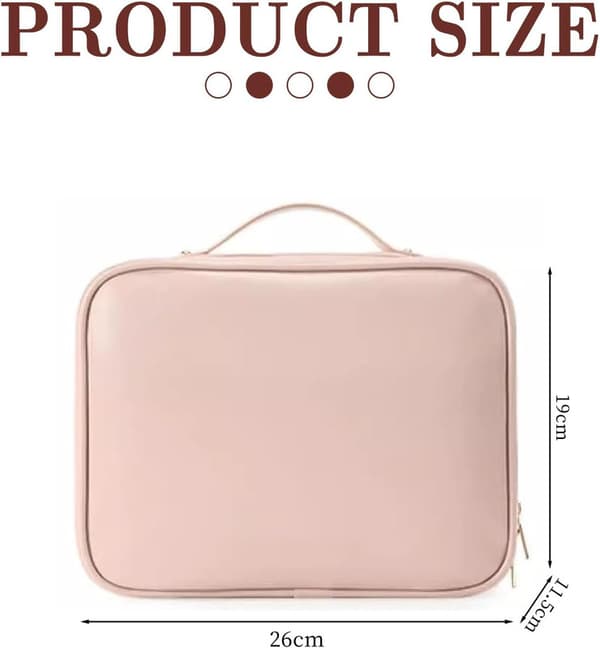 Makeup Travel Case, Makeup Organizer with Multiple Compartments, Toiletry Bag, Pink