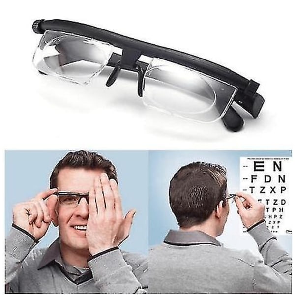 Fokuserbara justerbara glasögon -3 till +6 dioptrier Myopi-glasögon Läsglasögon Justerbar brännvidd Läsglasögon