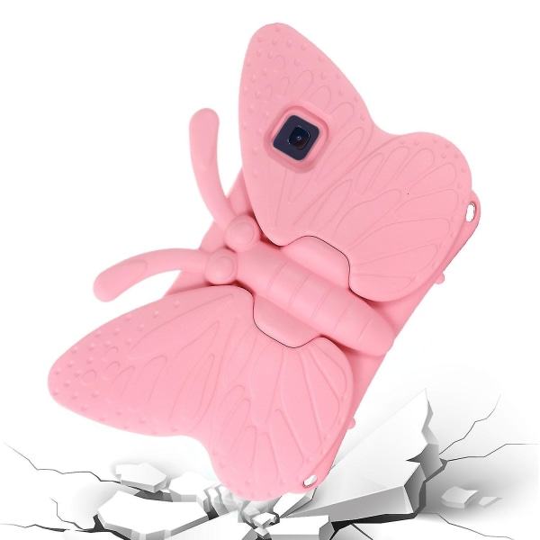 Butterfly Samsung Galaxy Tab A7 10.4 T500/t505 2020 Fodral, Barnvänligt, Eva Mjukt Skummaterial, Tjocka Fyra Hörn, Kameraskydd, Stötsäkert Fodral Pink