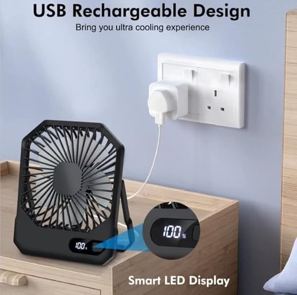 Bærbar USB Genopladelig Personlig Ventilator