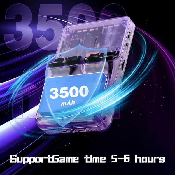R36S Retro Handheld Gaming Console, Open Source Linux System, 128G TF Card, 30000+ Classic Games, 3.5 Inch IPS Screen, 3500mAh Battery White, 128GB