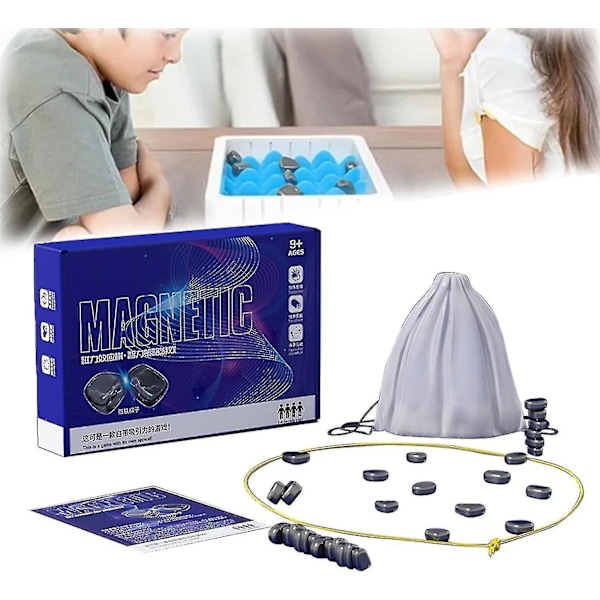 Magnetiskt schackspel, 2023 magnetiskt brädspel, roligt bordsspel med magnet med 20 magneter, strategispel för barn och vuxna Rope Style