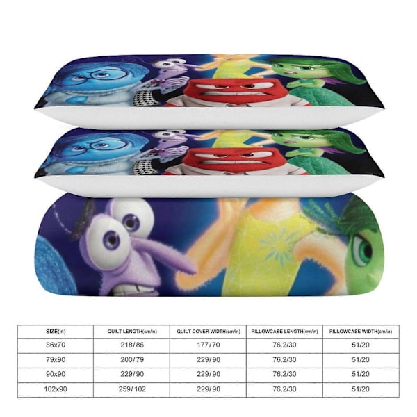 x519 Inside Out 3-delt Sengesæt Varmt Og Behageligt Blødt Dynebetræk Sengesæt med 1 Dynebetræk Og 2 Pudebetræk til Soveværelse b519 135x200cm 53x78in