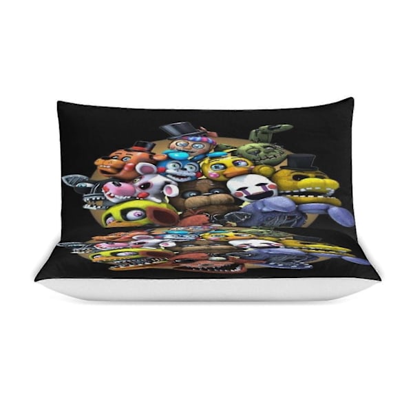 x531 Five Nights at Freddy's -pussilakanasetti, mikrokuituinen vuodevaatesetti, 3D-painettu kevyt 3-osainen peittosetti, 1 pussilakana ja 2 tyynyliinaa 135x200cm 53x78in